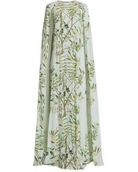 BERNADETTE - Print Sequin Cape Maxi Dress - Lyst