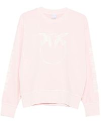 Pinko - Embroidered-logo Cotton Sweatshirt - Lyst