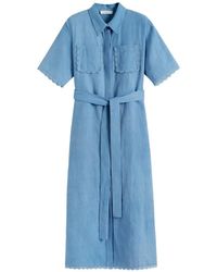 Chinti & Parker - Scallop-Trim Shirt Midi Dress - Lyst