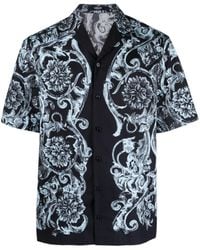 Versace - Overhemd Met Barokprint En Korte Mouwen - Lyst