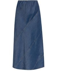 Munthe - Seam-Detailing Denim Skirt - Lyst
