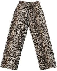 HTC - Leopard-Print Wide-Leg Jeans - Lyst