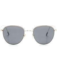 Giorgio Armani - Logo-engraved Round-frame Sunglasses - Lyst