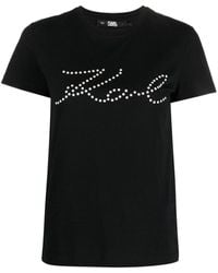 Karl Lagerfeld - Logo Print-embellished Organic-cotton T-shirt - Lyst