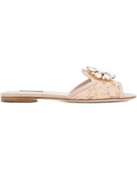 Dolce & Gabbana - ドルチェ&ガッバーナ Bianca フラットサンダル - Lyst