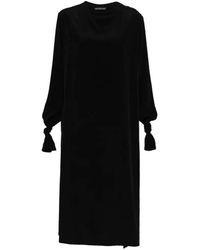 Y's Yohji Yamamoto - Crepe-De-Chine Midi Dress - Lyst