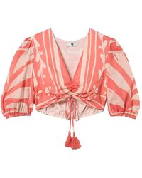 Twinset - Haut Crop À Manches Bouffantes - Lyst