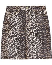 Ganni - Jupe Mi-Longue À Imprimé Léopard - Lyst