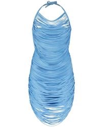 David Koma - Strappy-Detail Halterneck Mini Dress - Lyst