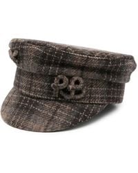 Ruslan Baginskiy - Check-Print Logo-Embroidered Baker Boy Hat - Lyst