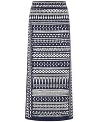 Temperley London - Tlalli Knit Patterned Midi Skirt - Lyst