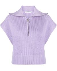 IRO - Short-sleeve Knitted Wool Top - Lyst