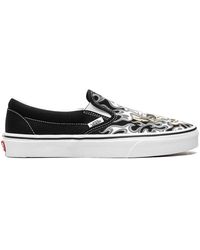 Vans - Classic Slip-On "Flame Skull" Sneakers - Lyst