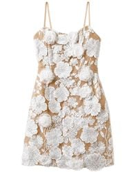 Bronx and Banco - Floral-Appliqué Lace-Embroidered Mini Dress - Lyst