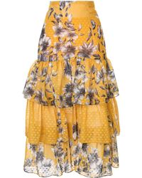 Bambah - Floral Ruffle Skirt - Lyst