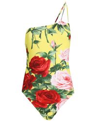 Dolce & Gabbana - Badeanzug Mit Blumen-Print - Lyst