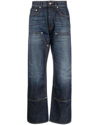Palm Angels - Monogram-Embroidered Wide-Leg Jeans - Lyst