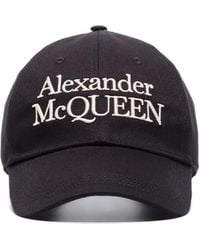 McQueen - Logo Cap Black/ivory - Lyst