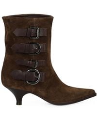 Elena Iachi - Bottines Pointues À Détail De Boucle 100 Mm - Lyst