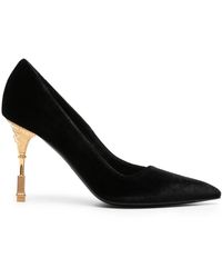 Balmain - Moneta 100Mm Velvet Pumps - Lyst