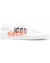 DSquared² - Man White, Black And Orange Icon For Ever Sneakers - Lyst
