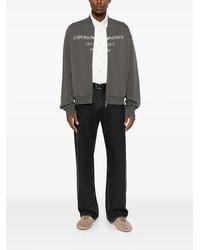 Emporio Armani - Logo-Print Zip-Up Sweatshirt - Lyst