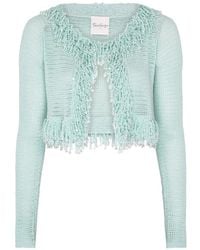 Paris Georgia Basics - Fringed Fishnet Cardigan - Lyst