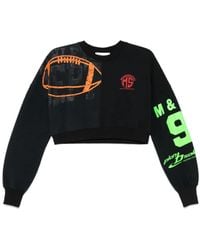 Marine Serre - Upcycled Graphic Cropped Sweatshirt - Lyst
