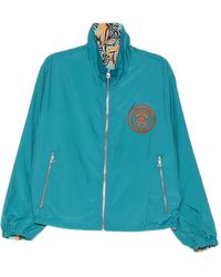Roberto Cavalli - Logo Embroidered Zip-Up Jacket - Lyst