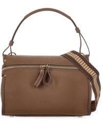 VISONA - Felicita Noce Grained Leather Shoulder Bag - Lyst