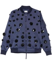 P.A.R.O.S.H. - Floral Embroidered Bomber Jacket - Lyst