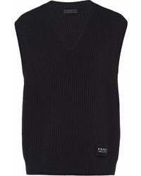 Prada - Knitted Wool-cashmere Vest Top - Lyst
