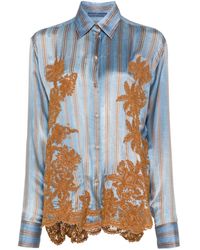 Ermanno Scervino - Floral-embroidered Silk Shirt - Lyst