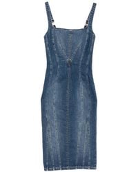 Elisabetta Franchi - Panelled Square-Neck Dress - Lyst