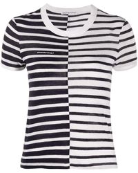 T By Alexander Wang Gestreiftes T-Shirt - Blau