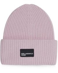 KARL LAGERFELD - Beanie Mit Logo-Patch - Lyst