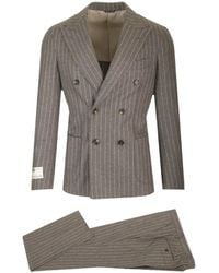 Al Duca d'Aosta - Costume Rayé À Boutonnière Croisée - Lyst