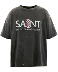 SAINT Mxxxxxx - Graphic-Print Distressed T-Shirt - Lyst