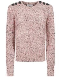 Isabel Marant - Cable-Knit Button-Shoulder Sweater - Lyst