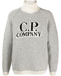 C.P. Company - Logo Intarsia-knit Wool Jumper - Lyst