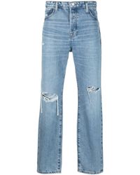 FRAME - Distressed-finish Straight-leg Jeans - Lyst