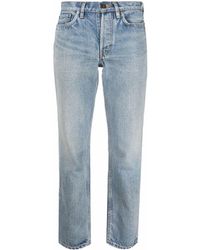 Damen Bekleidung Jeans Capri-Jeans und cropped Jeans 3x1 Denim Ausgeblichene Cropped-Jeans in Schwarz 