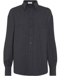 Brunello Cucinelli - Monili-detail Long-sleeve Shirt - Lyst