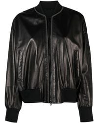 Brunello Cucinelli - Cropped Leather Bomber Jacket - Lyst