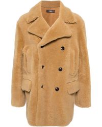 Amiri - Double-breasted Shearling Coat - Lyst