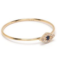 EF Collection - 14kt Yellow Gold Evil Evil Diamond And Sapphire Ring - Lyst
