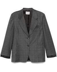 Miu Miu - Prince Of Wales Check Blazer - Lyst