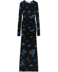 Blumarine - Ruched Floral Maxi Dress - Lyst