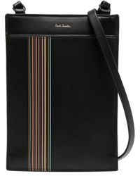 Paul Smith - Stripe Block Leather Messenger Bag - Lyst