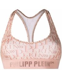 Philipp Plein - Logo-Print Studded Bra - Lyst